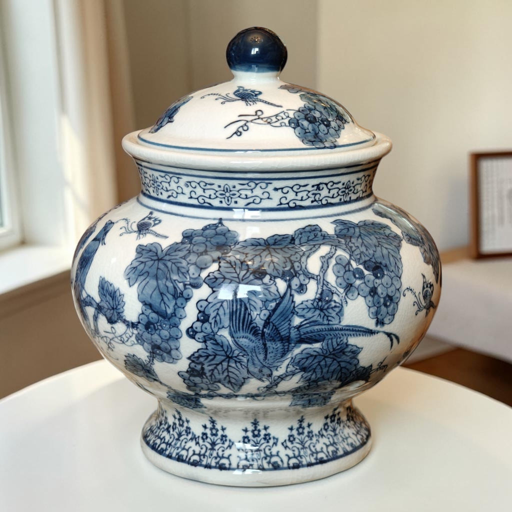 Blue Blanc Porcelain Ginger Jar