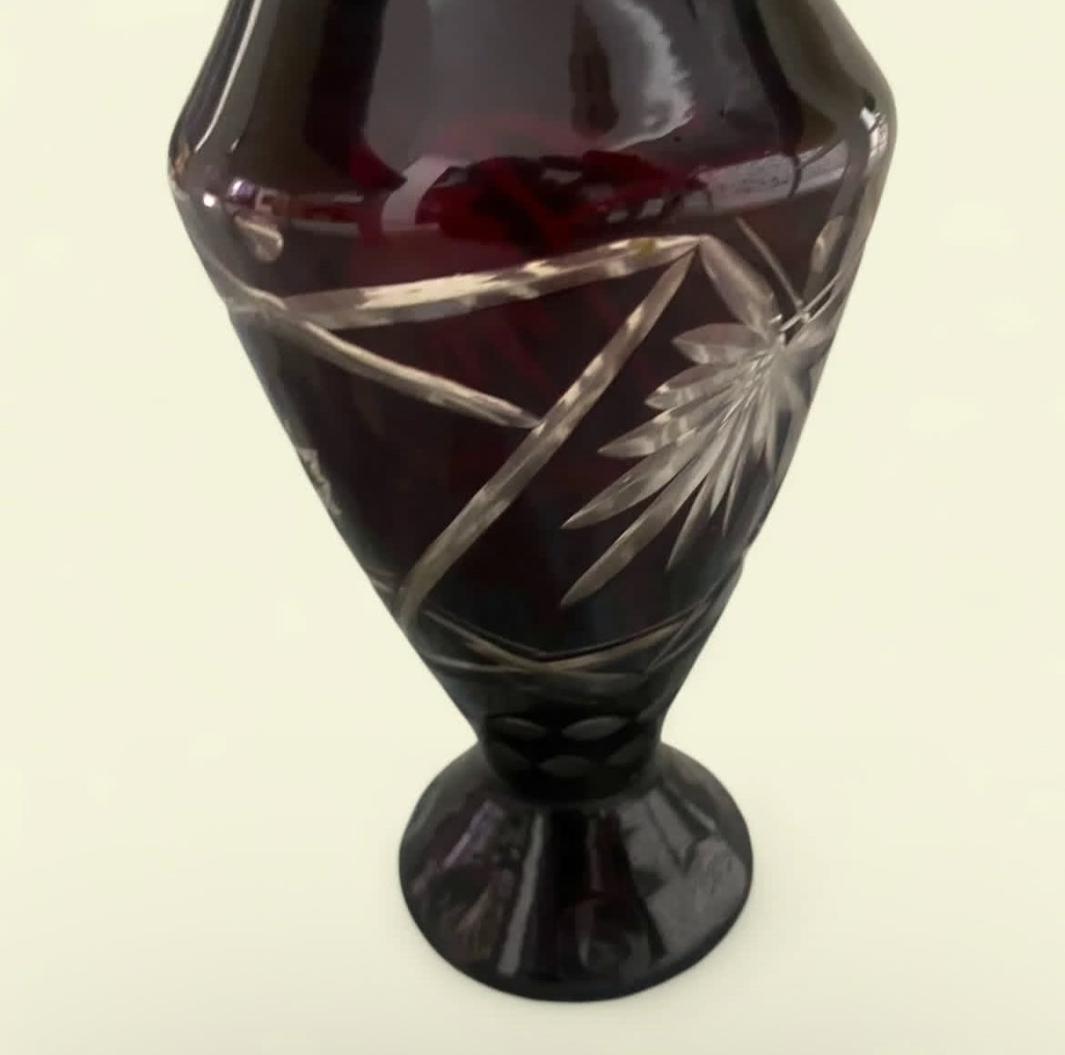 Bohemian Crystal Vase: Egermann Ruby Red Glass