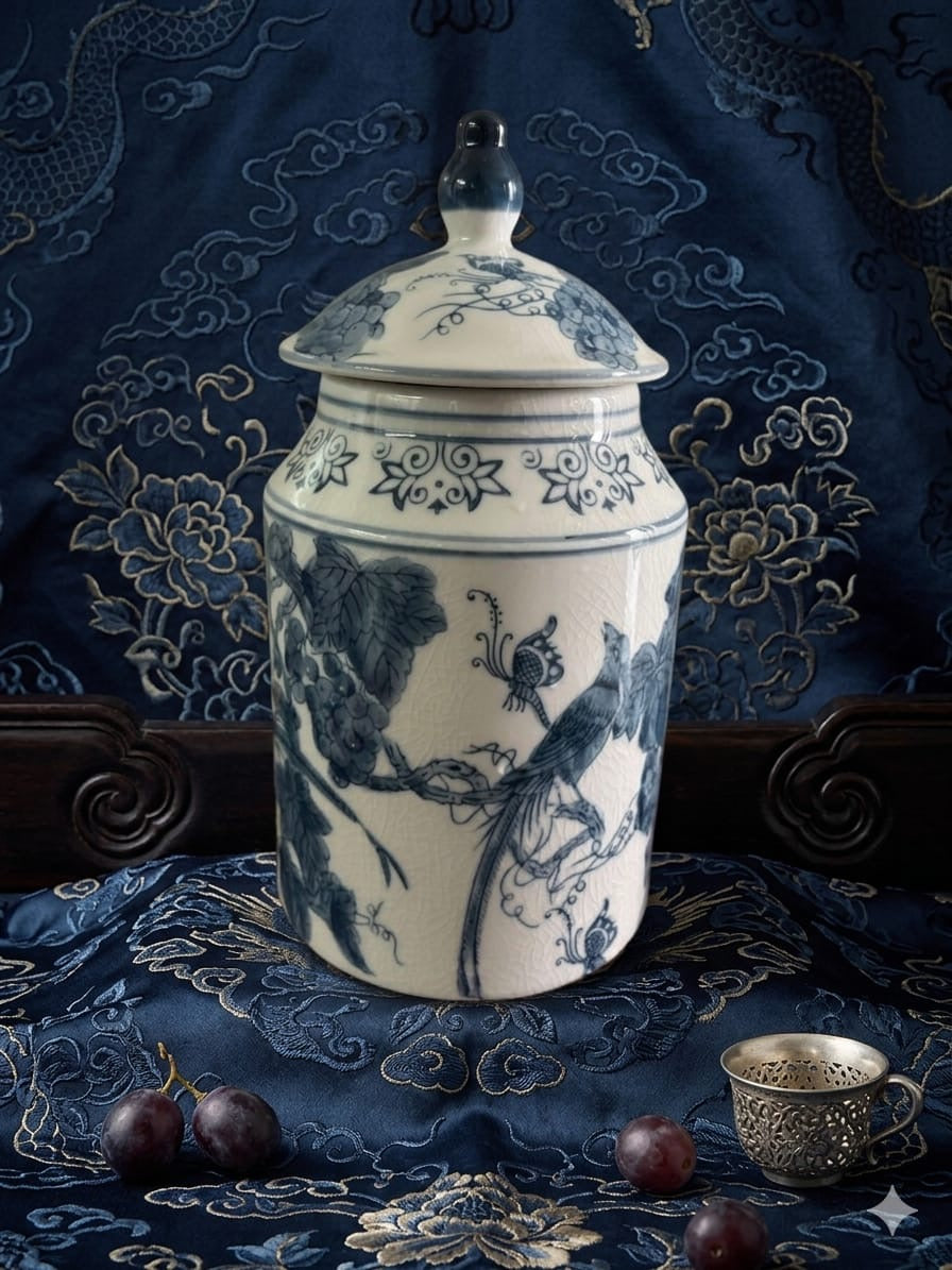 Bleu Blanc Porcelain Ginger Jar