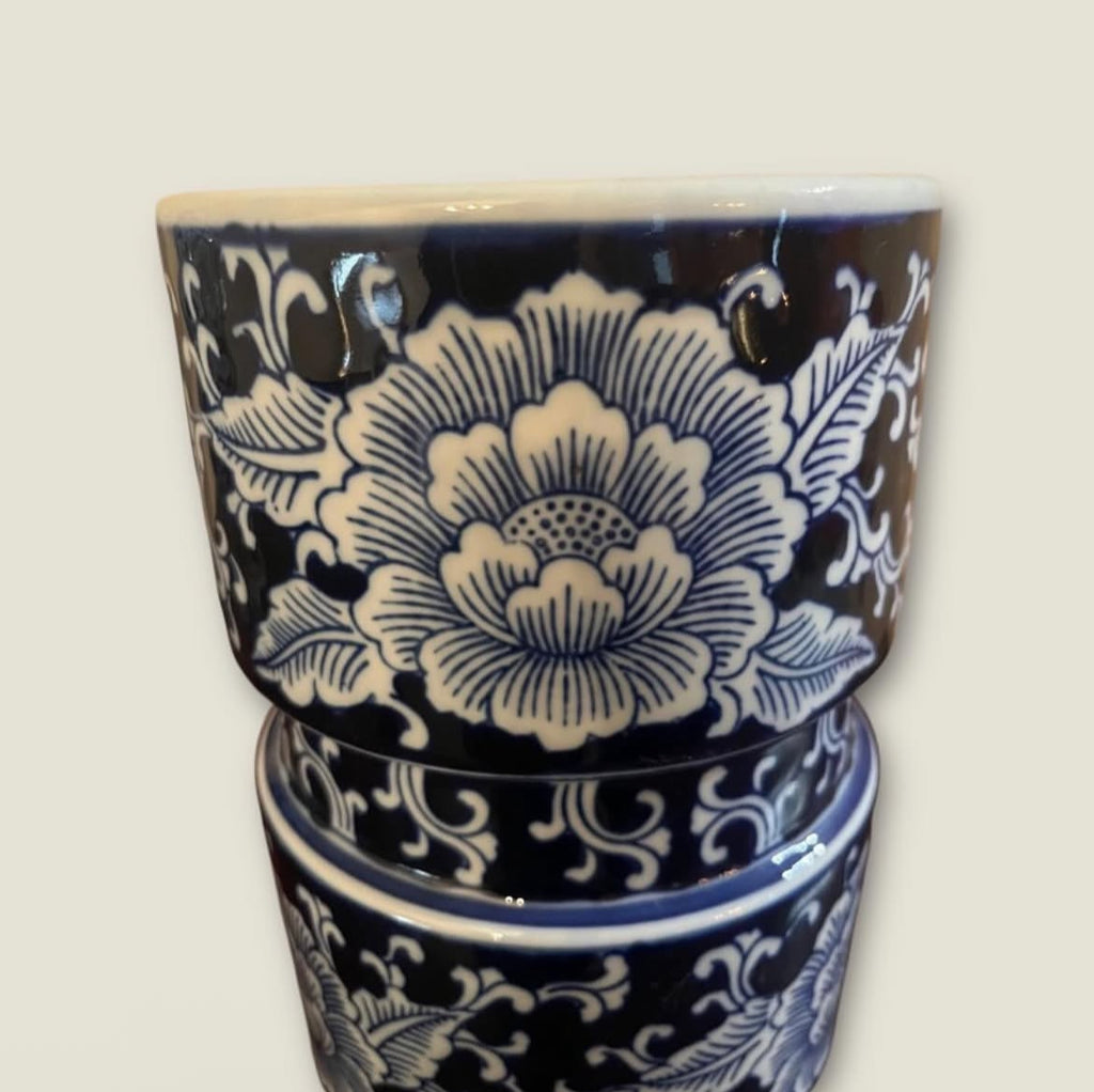 Bleu Blanc Hand-Painted Porcelain Vase