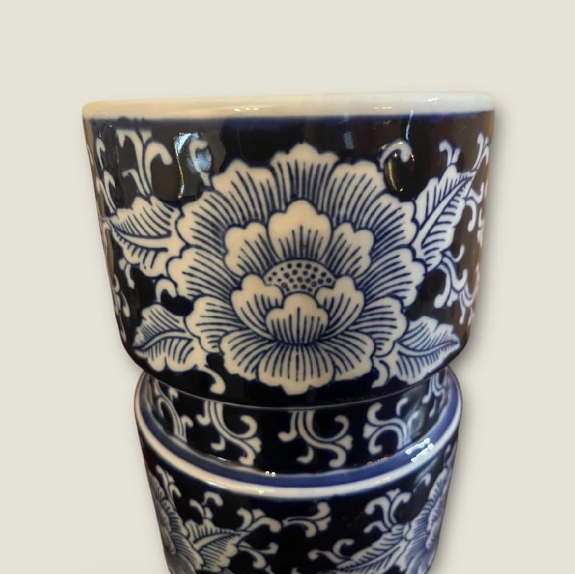 Bleu Blanc Hand-Painted Porcelain Vase