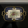 Sevres Chateau Serving Tray with Musical Instruments & Bird Motif