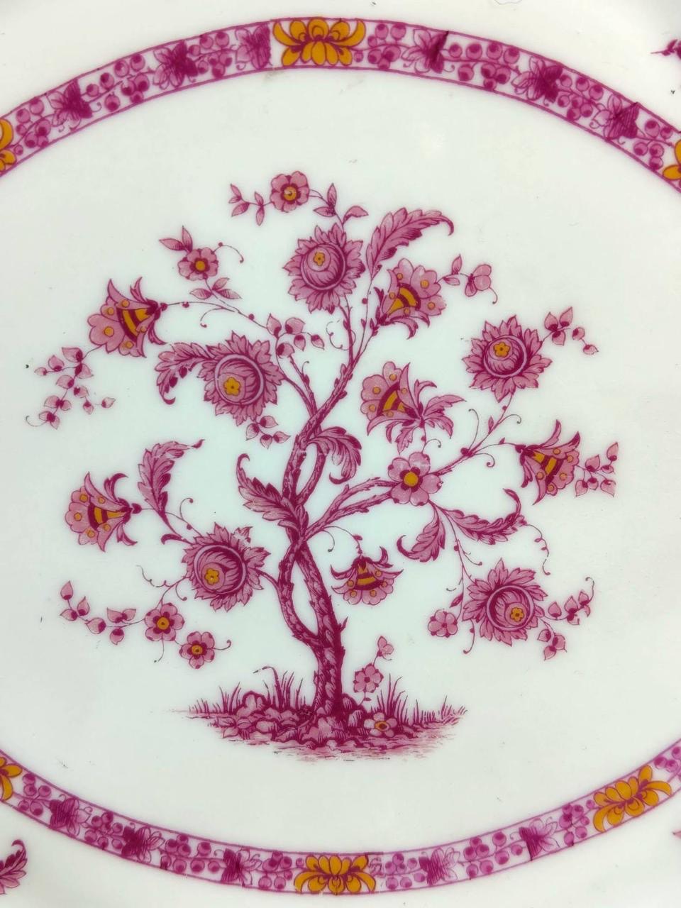 Limoges French Serving Platter – Pink Floral Design with Gold Detailing