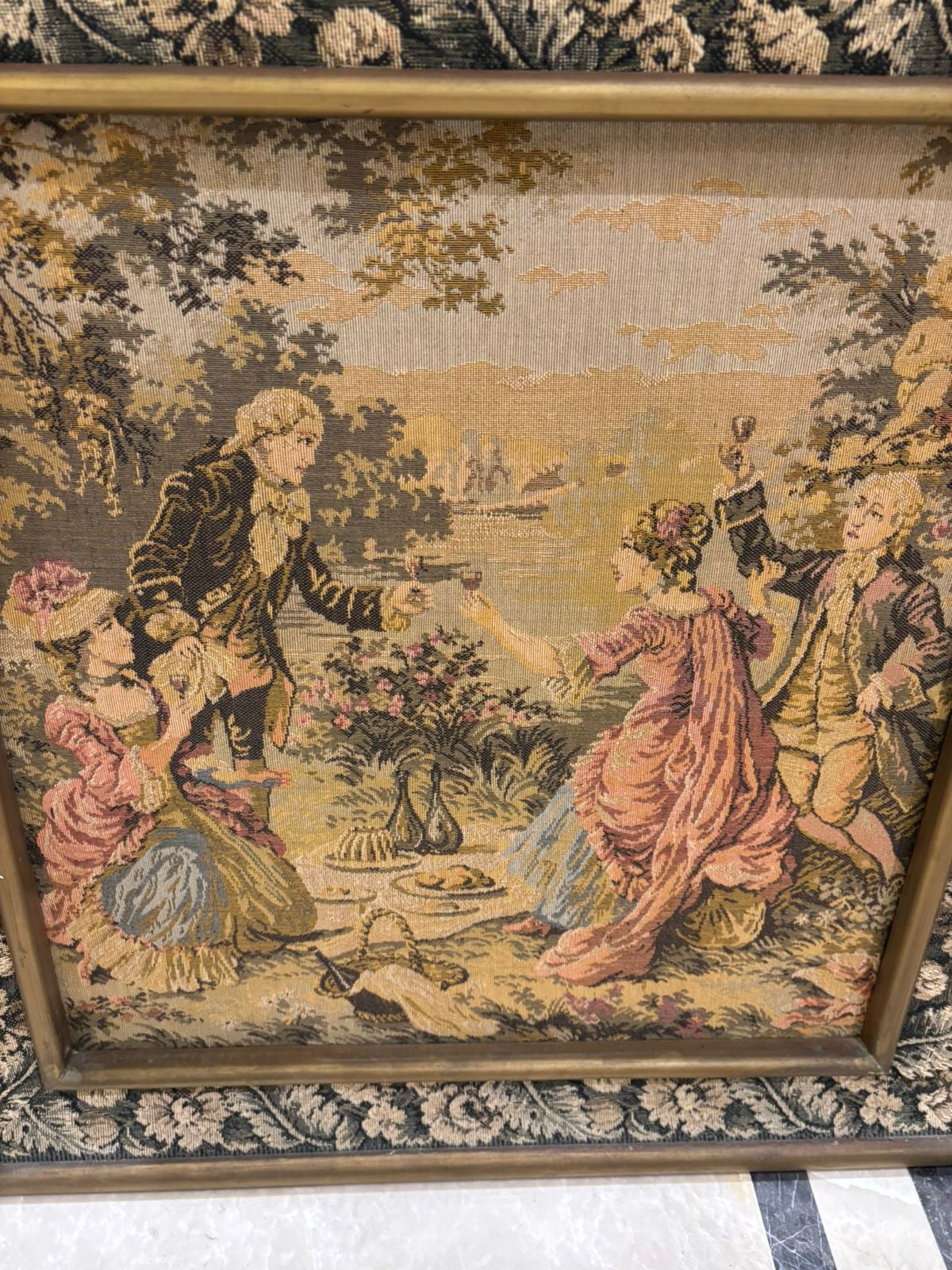 French Gobelin Tapestry Artwork – Ornate Frame