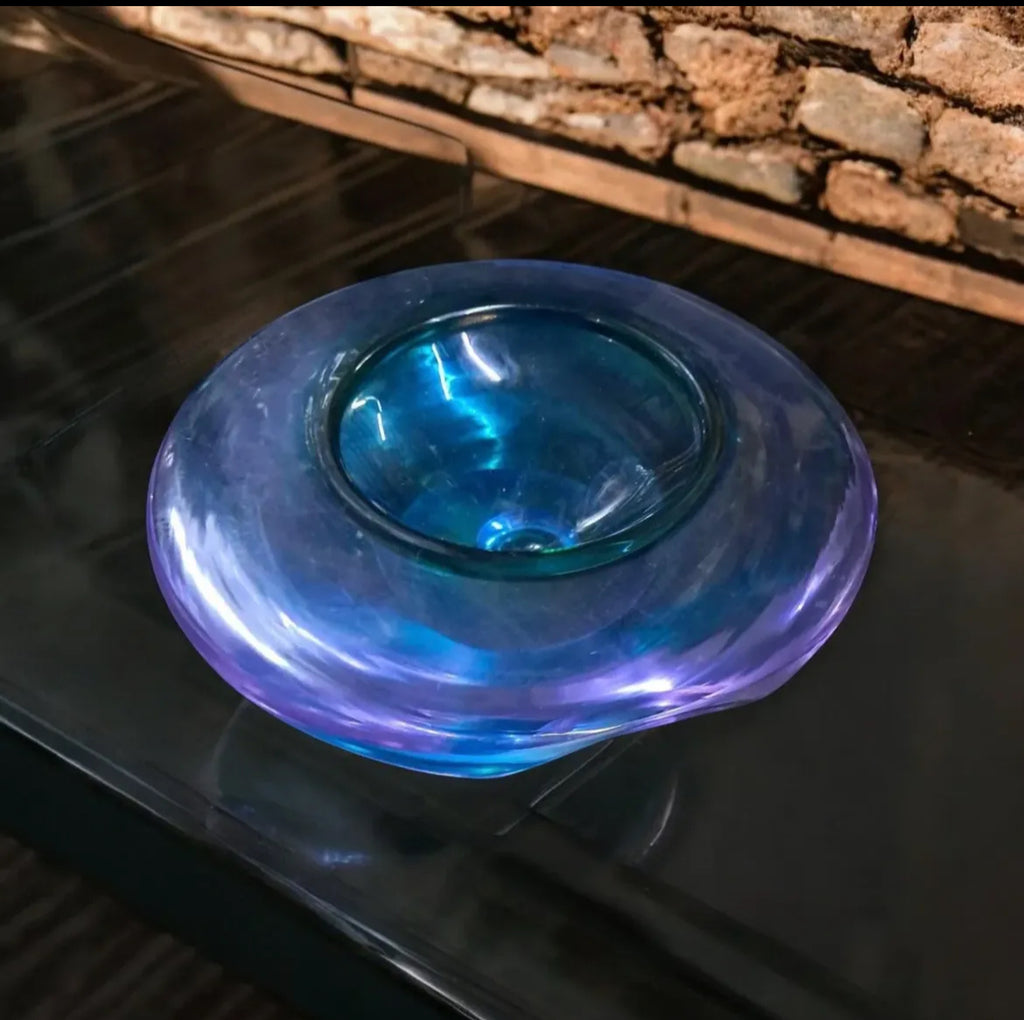 Stunning Murano Bonbonniere in Purple-Green Gradient Glass