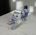 Bleu Blanc Porcelain Dog Figurine