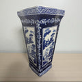 Square Bleu Blanc Chinoiserie Vase