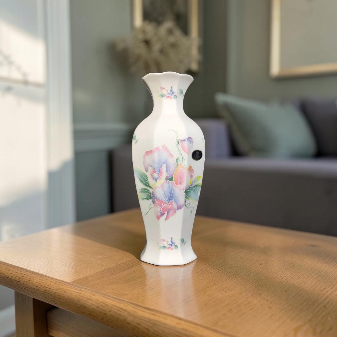 English Porcelain Vase with Rose Decoration