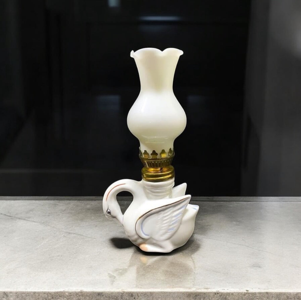 Antique Porcelain Gas Lamps – Hand-Painted