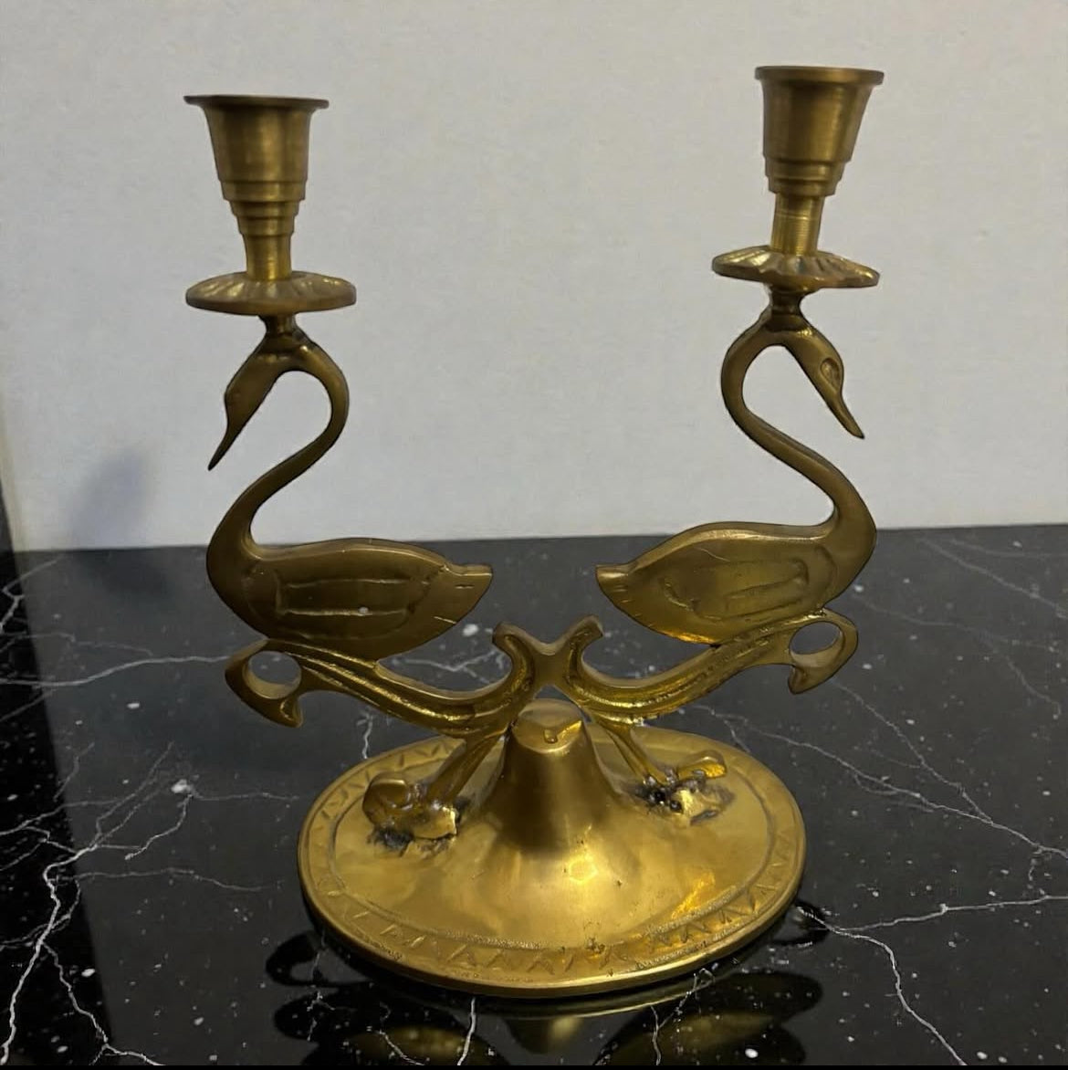 Brass Flamingo Candle Holders