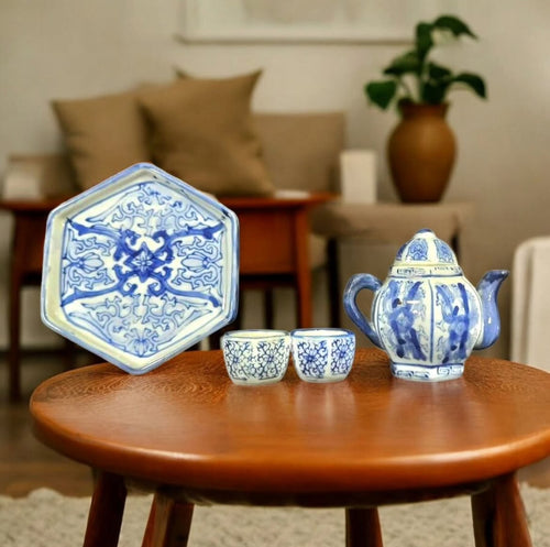 Bleu Blanc Mini Tea Set: Porcelain with Signature Floral Motif