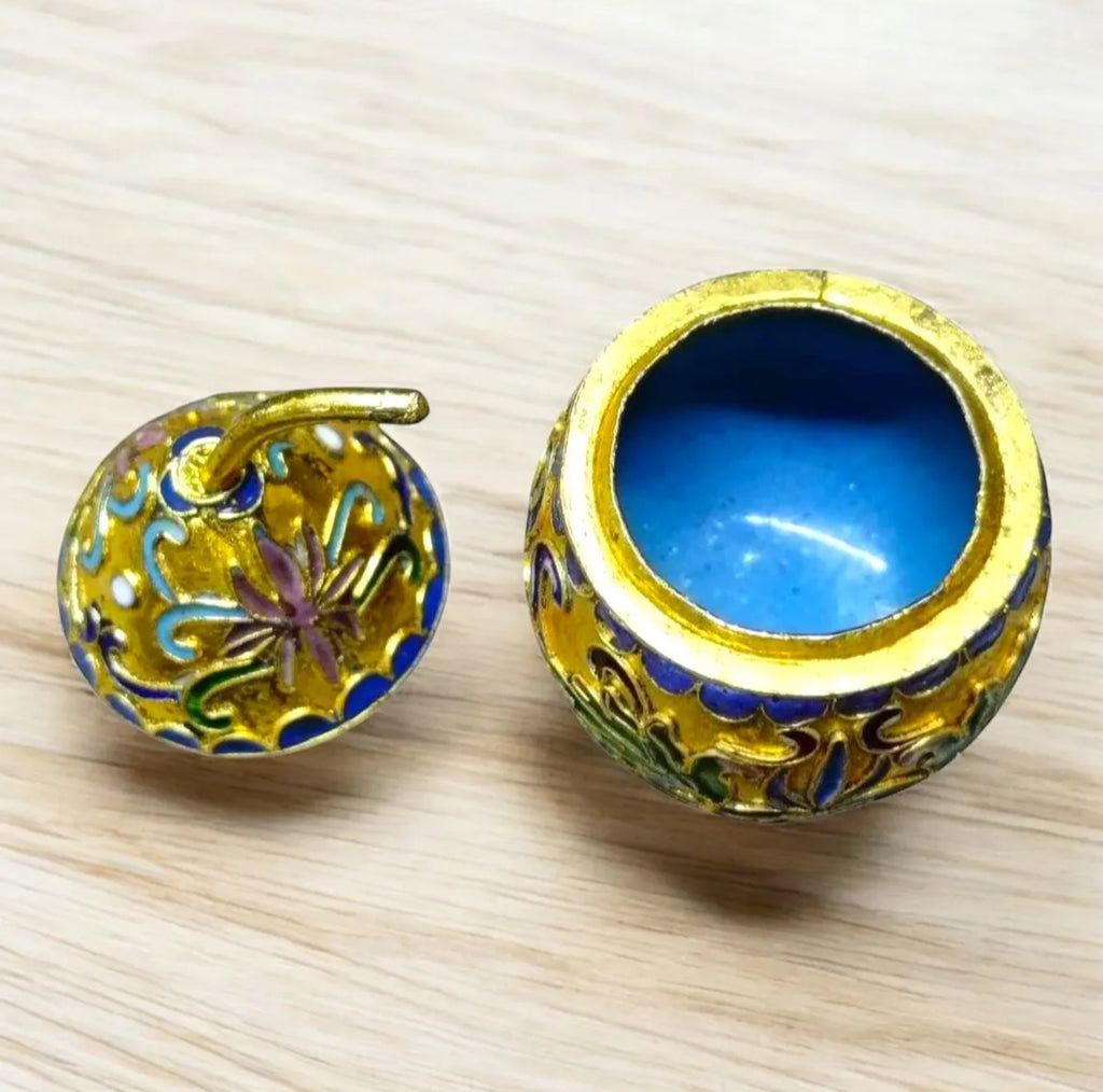 Cloisonné Pear: Floral Chinese Bonbonnière
