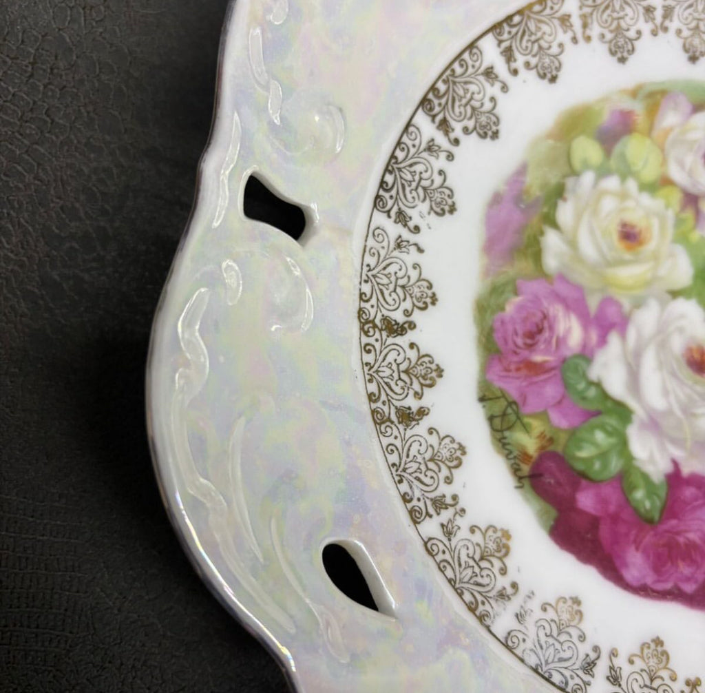 Porcelain Hanging Plate – Floral Motif
