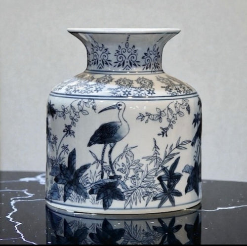 Bleu Blanc Porcelain Vase – Flamingo Design