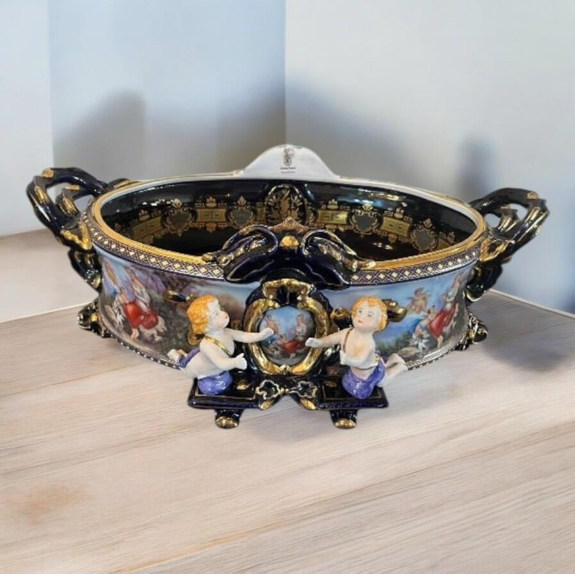 Large Jardinère – Stamped & 24K Gold-Plated