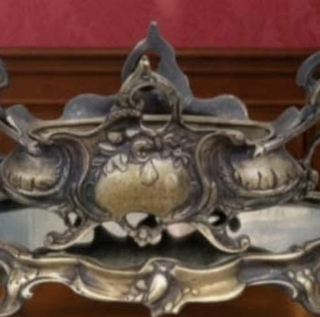Antique Large Bronze Jardinière & Plateau Set
