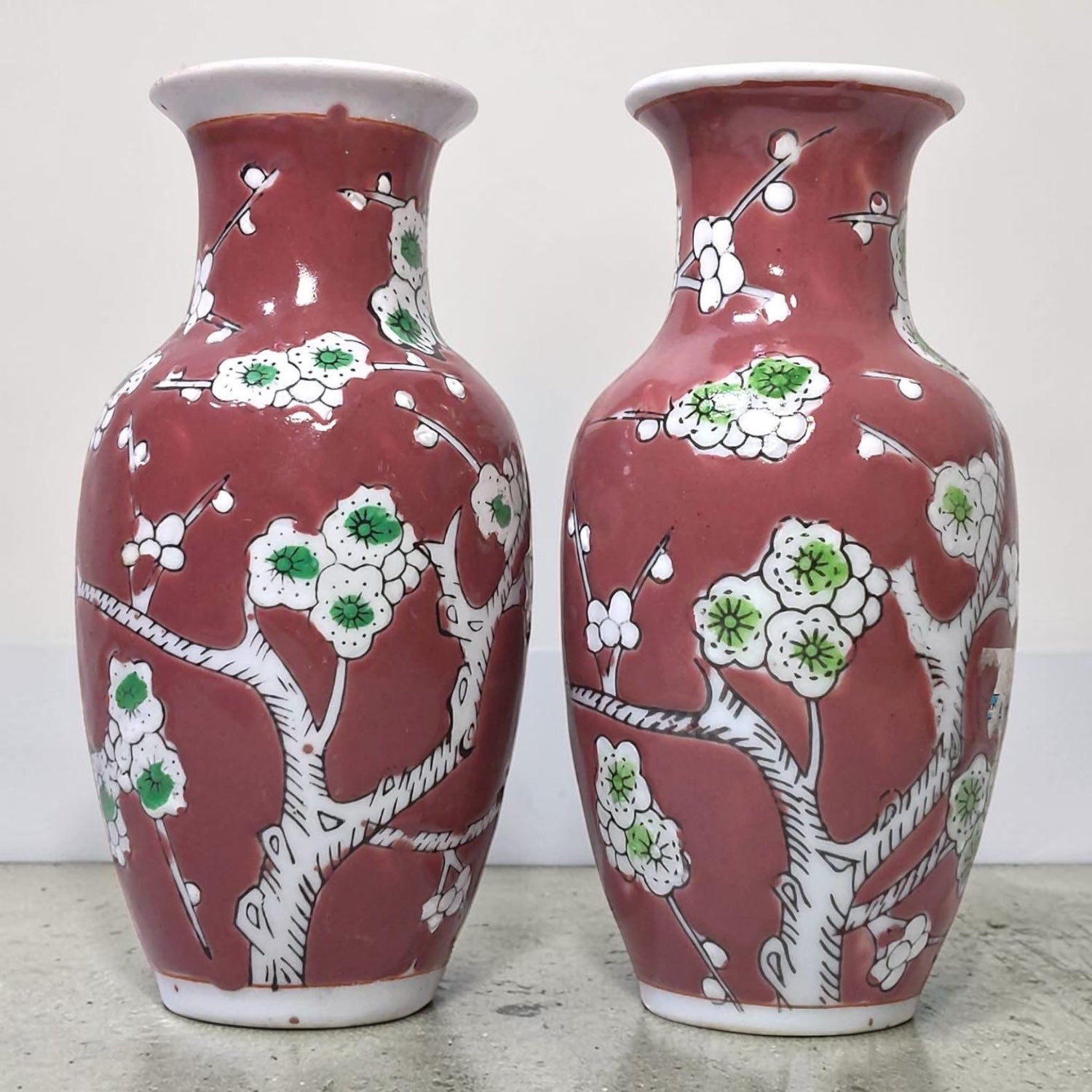 Pair of Chinoiserie Vases – Floral Engraving