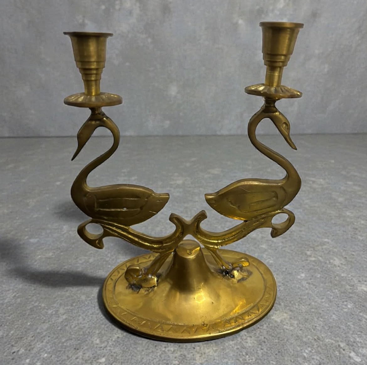Brass Flamingo Candle Holders