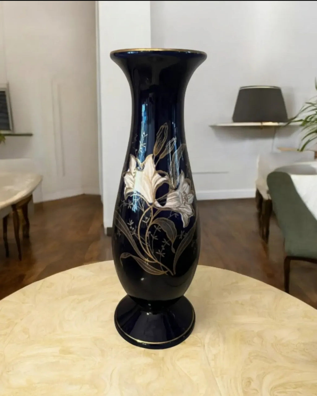 Vintage Cobalt Blue Vase: Mid-Century Modern Elegance