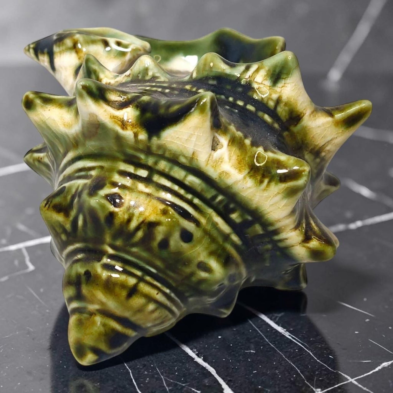 Green Porcelain Shell Ashtray
