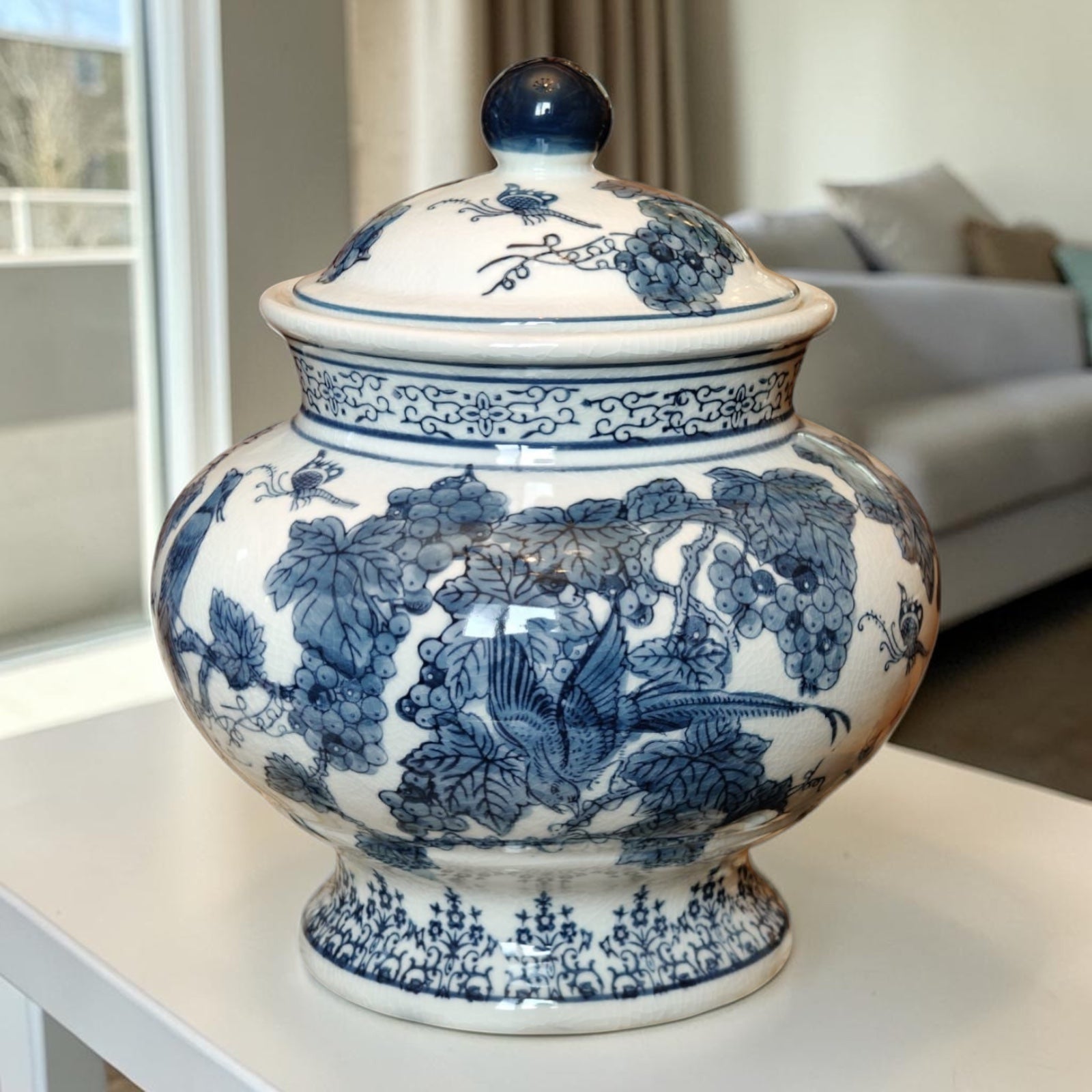 Blue Blanc Porcelain Ginger Jar