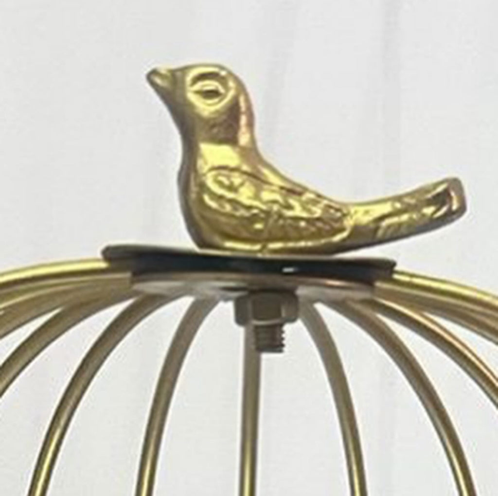 Metal Birdcage Shelf with Mirror Base
