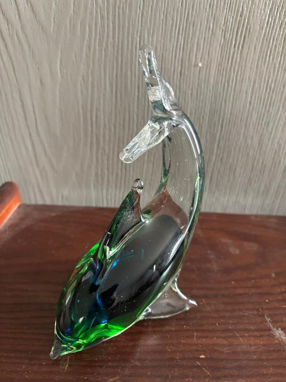 Murano Dolphin in Intertwined Blue and Green Tones