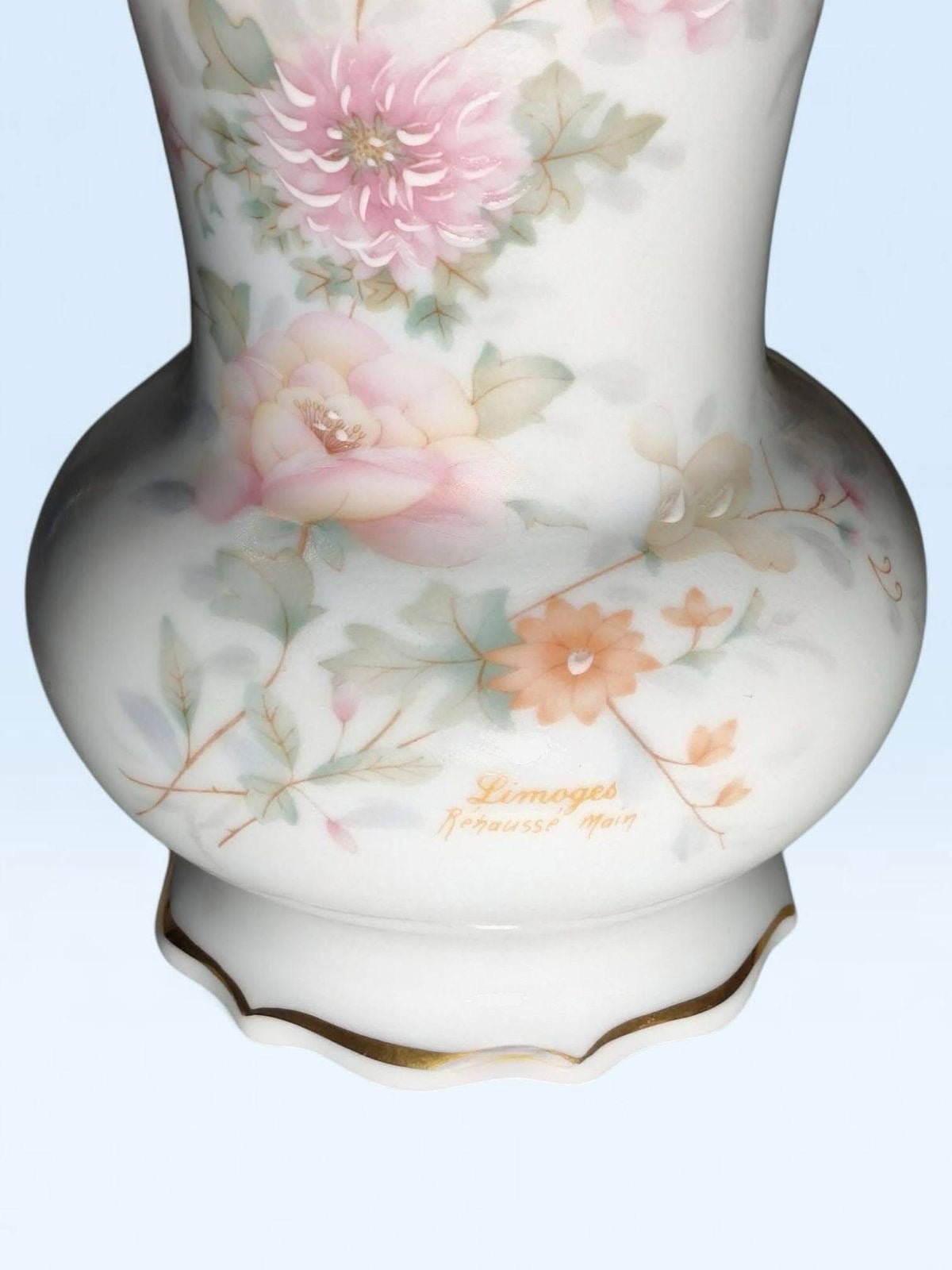 Limoges French Porcelain Vase – Pink Rose Design