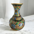 Cloisonné Vase – Raised Design with Blue & Green Accents