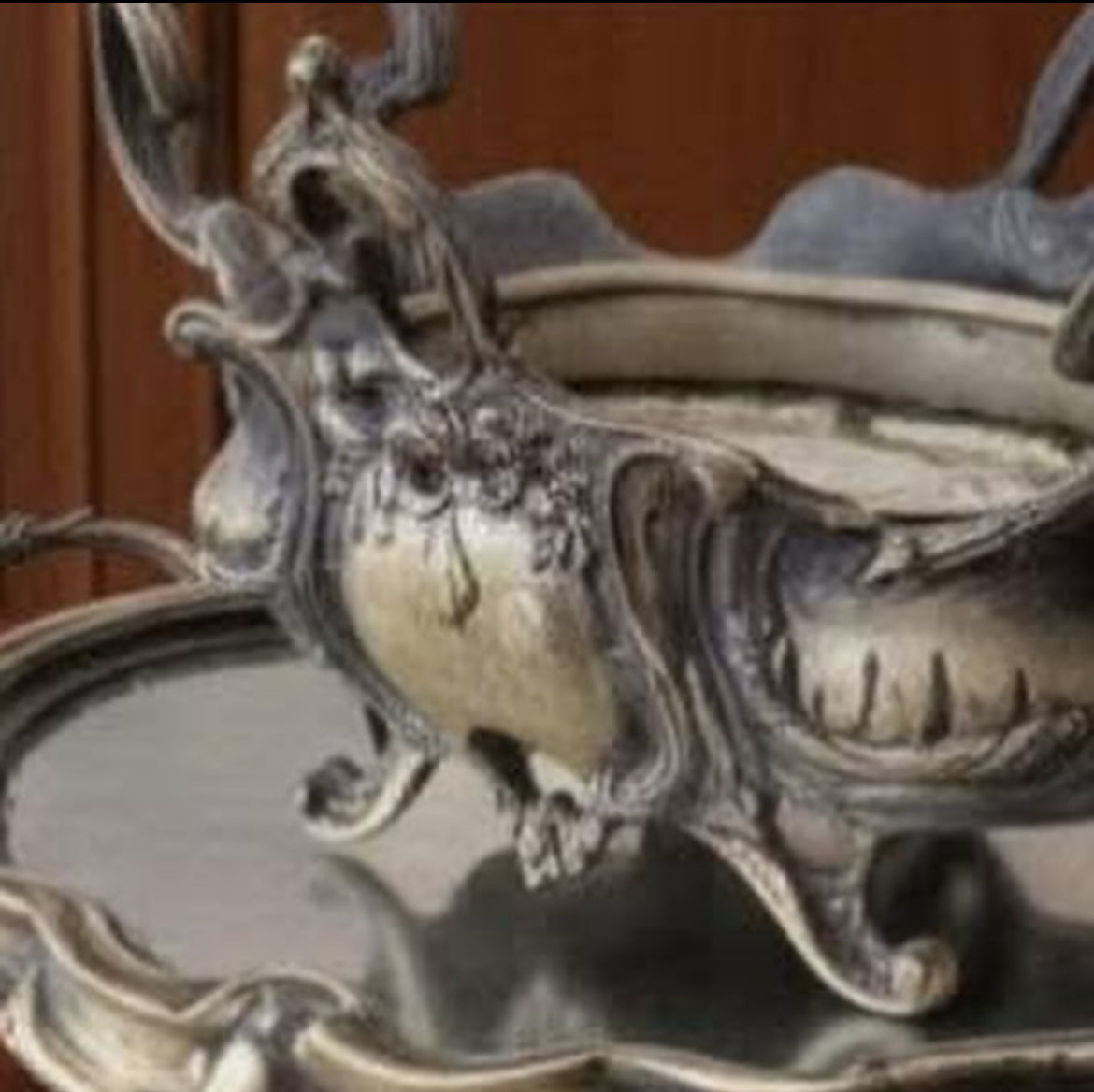 Antique Large Bronze Jardinière & Plateau Set