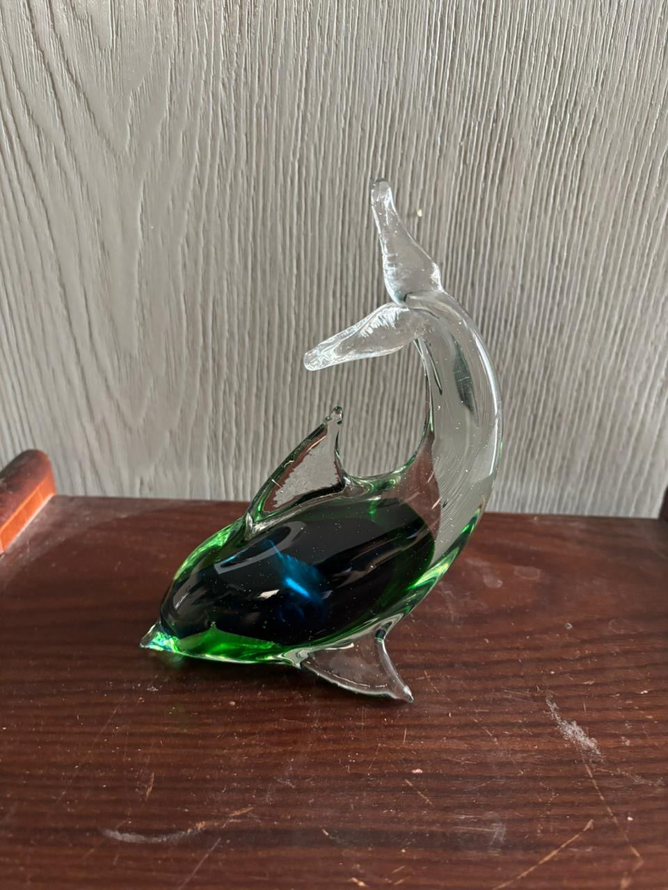 Murano Dolphin in Intertwined Blue and Green Tones
