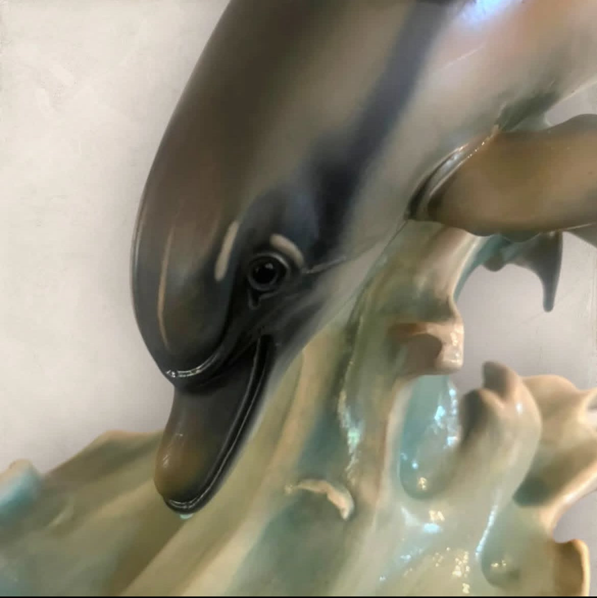 Dolphins Sculpture: Italian Capodimonte