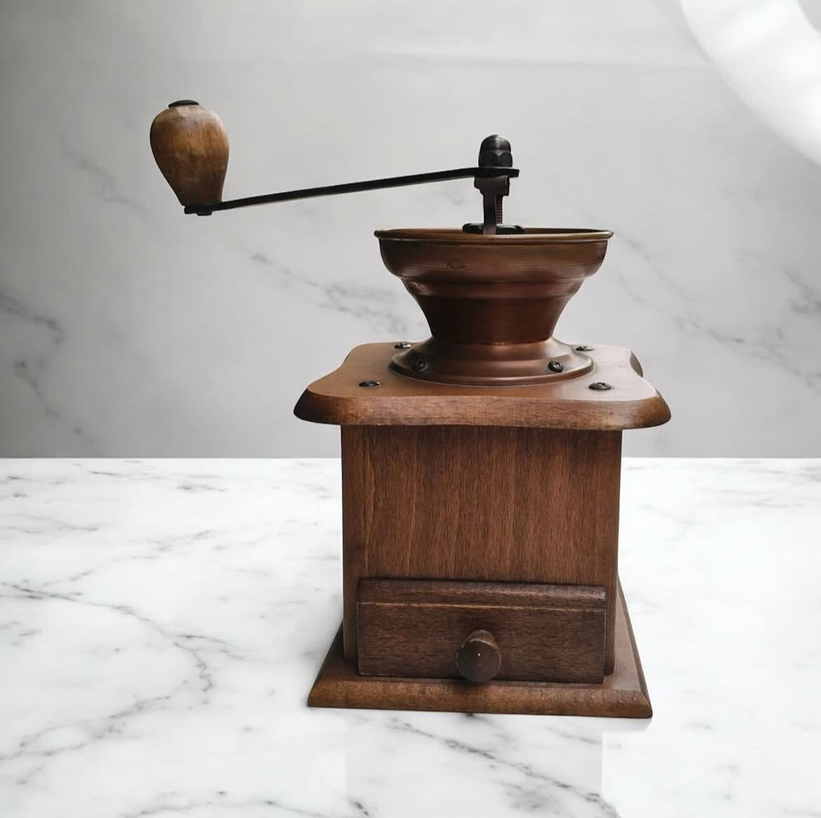 Dutch Wooden Grinder with Brass