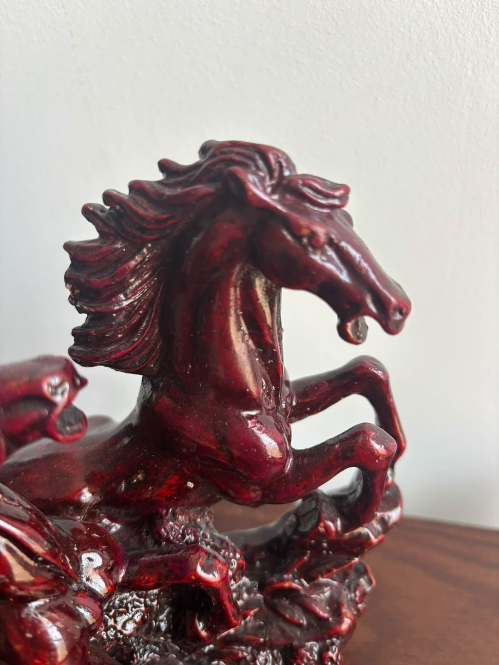 Chinoiserie Hand-Carved Horse Pair Statue – Large Size