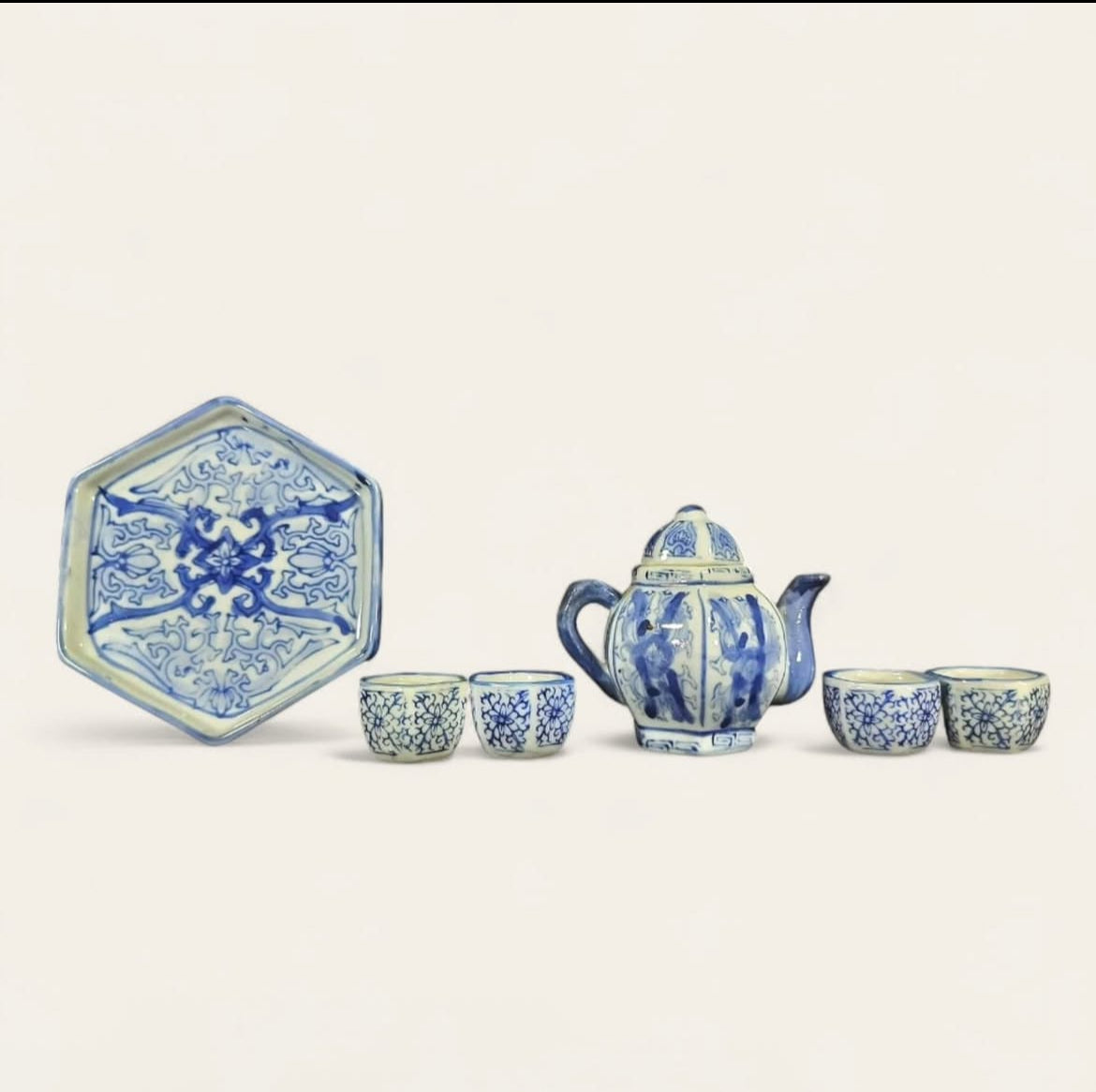 Bleu Blanc Mini Tea Set: Porcelain with Signature Floral Motif