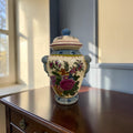 Antique Hand-Painted Chinoiserie Floral Potiche with Crackle Glaze