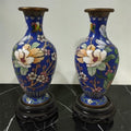 Vintage Cloisonné Vase Pair – Smooth Finish – China