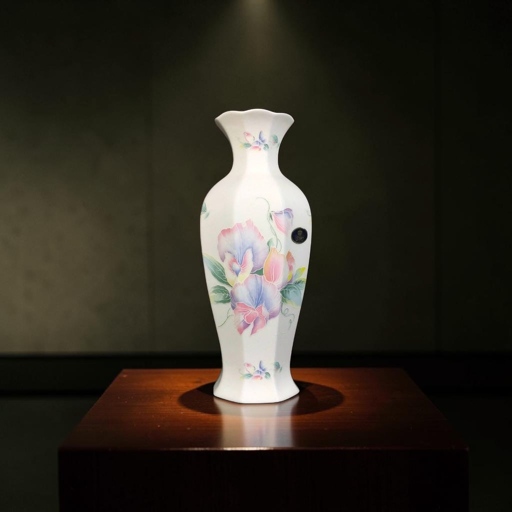 English Porcelain Vase with Rose Decoration