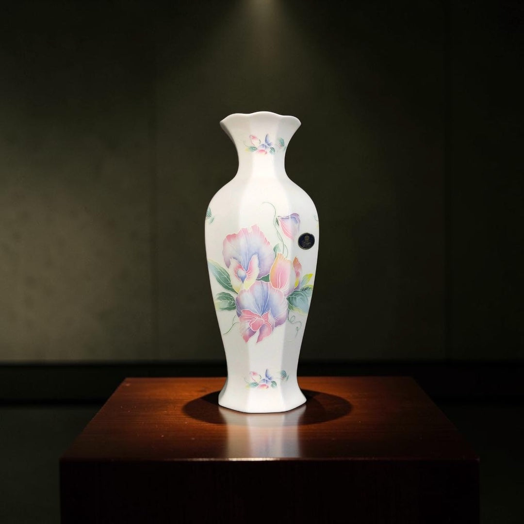 English Porcelain Vase with Rose Decoration