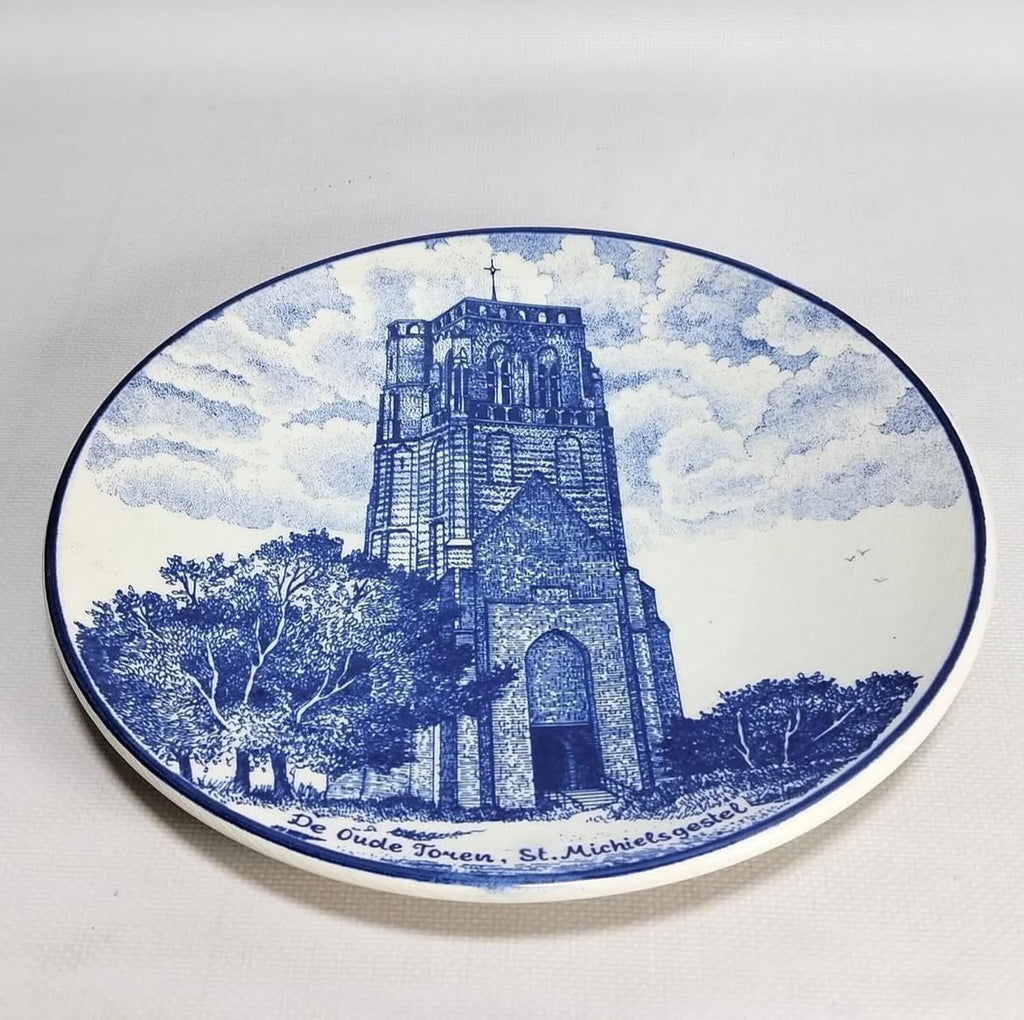 Dutch Delft Bleu Blanc Porcelain Plate – Miniature Scene