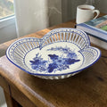 Large Bleu Blanc Porcelain Fruit Plate – Pierced Floral Design