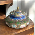 Cloisonné Potiche: Enamel Floral Scroll Lotus Ginger