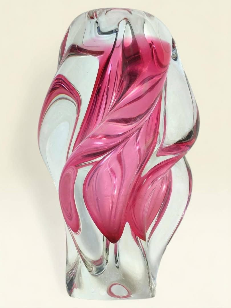 Vintage Bohemian Art Glass Vase by Josef Hospodka