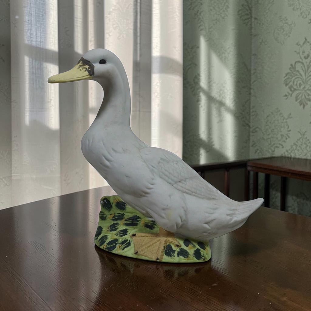 Biscuit Porcelain Duck Figurine