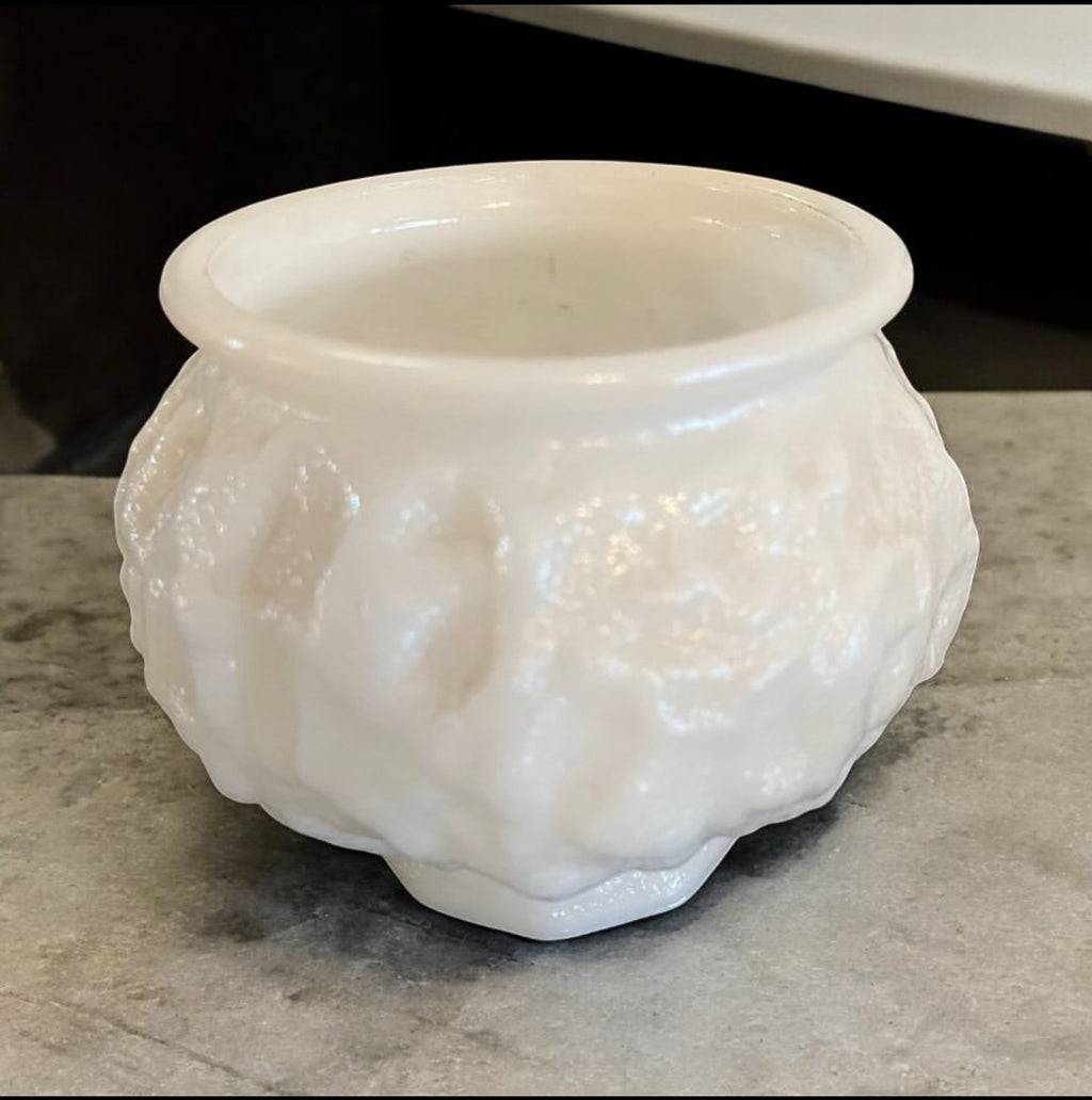 White Milk Glass Vase – Flacon Style
