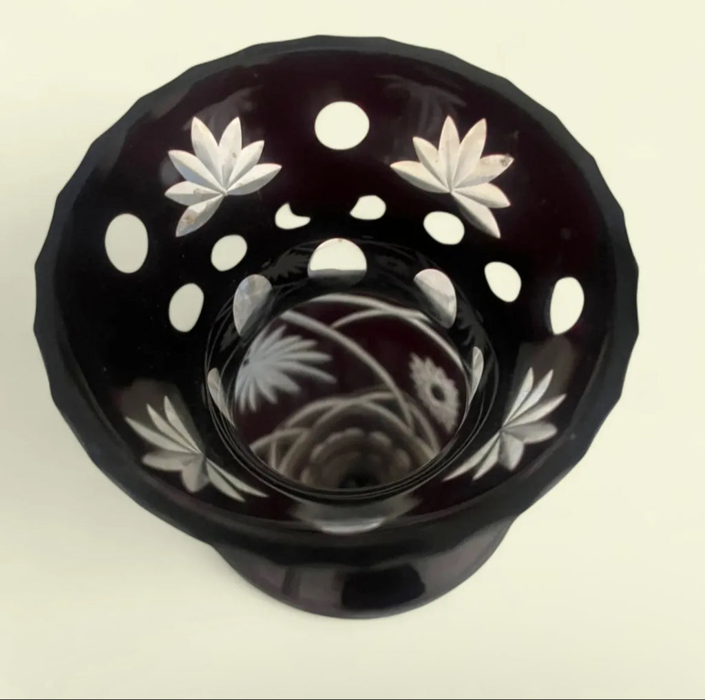 Bohemian Crystal Vase: Egermann Ruby Red Glass
