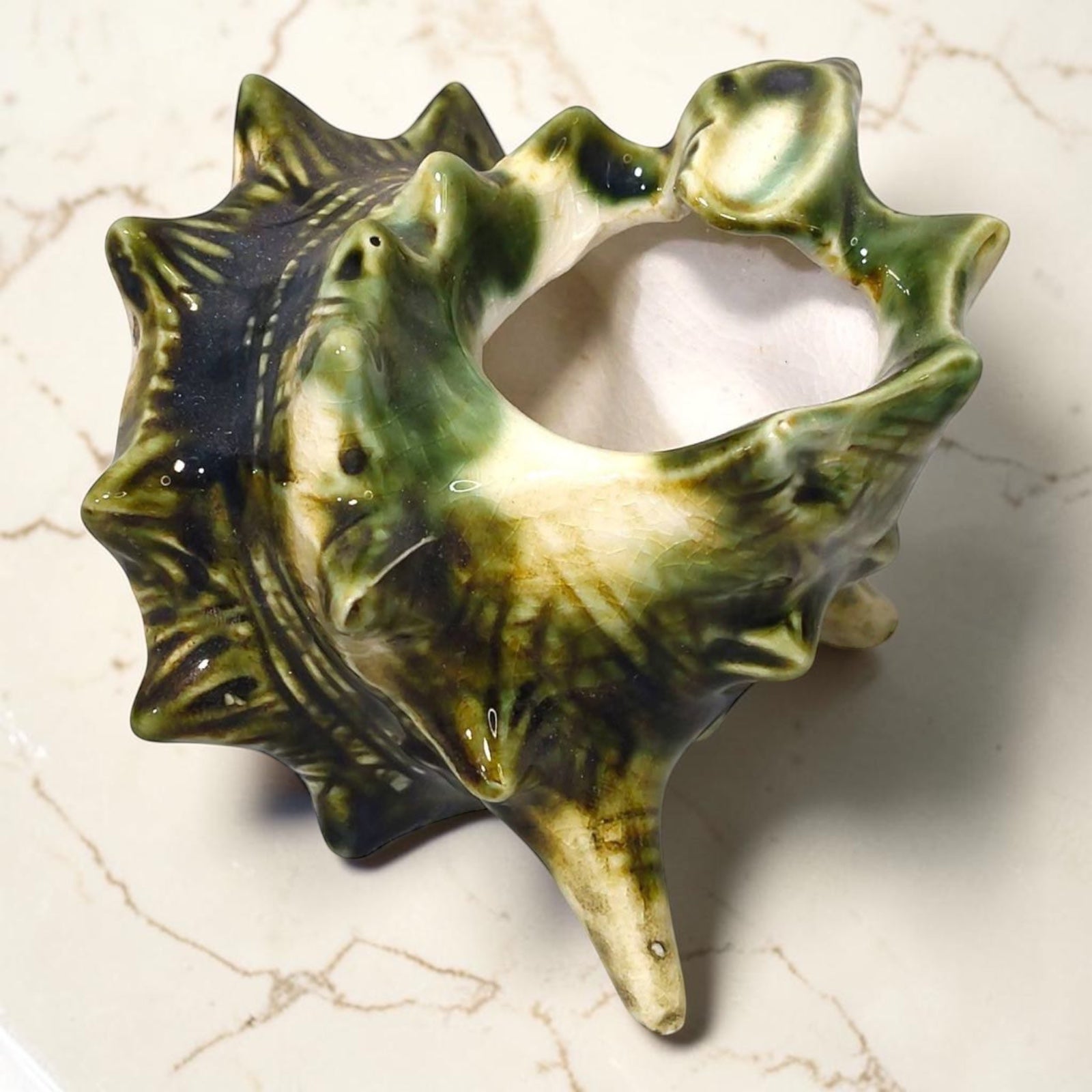Green Porcelain Shell Ashtray