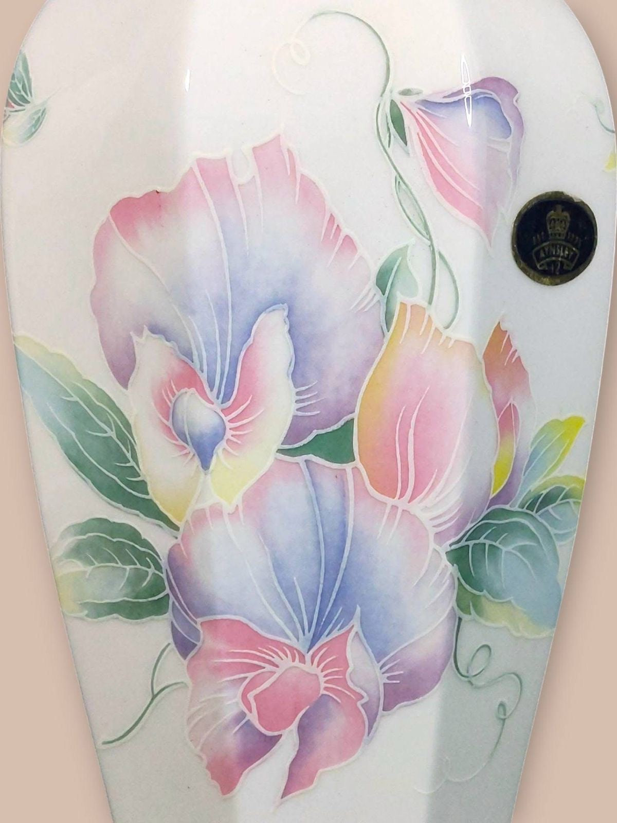 English Porcelain Vase with Rose Decoration