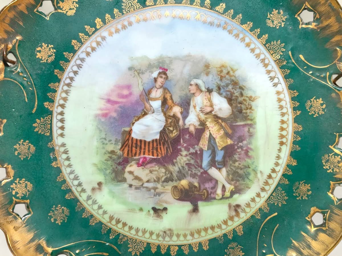 Antique Porcelain Wall Plate – Miniature Artwork