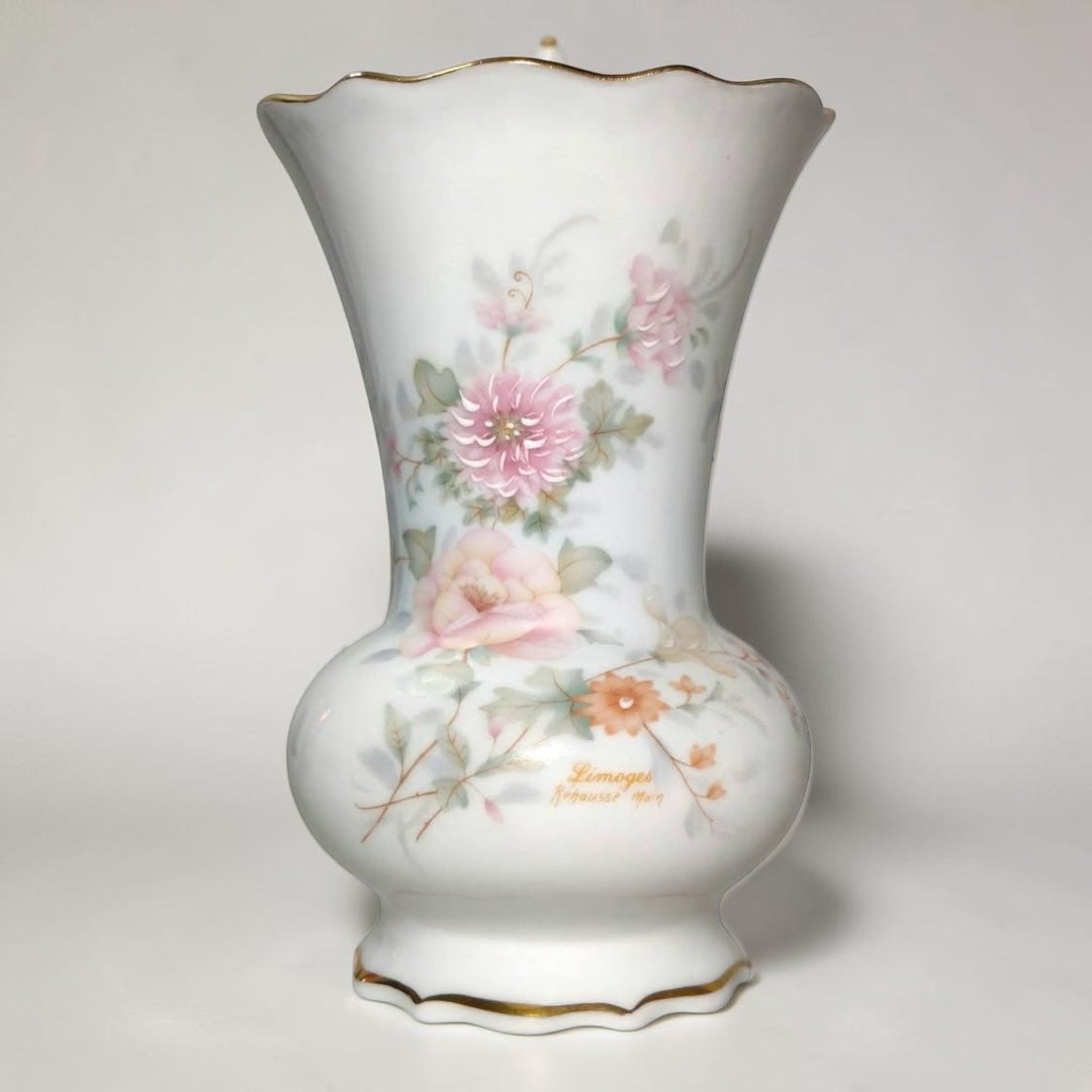 Limoges French Porcelain Vase – Pink Rose Design